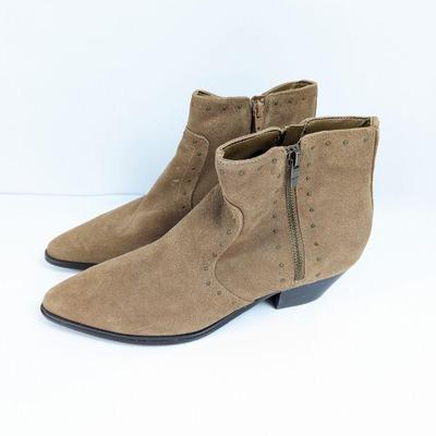  Mark Fisher Wanida Leather Suede Stud Zip Ankle Boots, Women's Size 10M