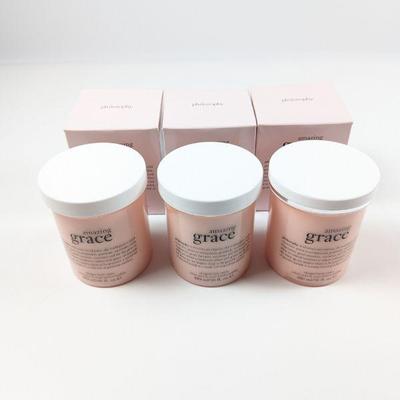 3 x Philosophy Amazing Grace Whipped Body Cream 16 fl. oz.