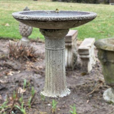 CEMENT BIRD BATH | h. 24 x dia. 23 in
