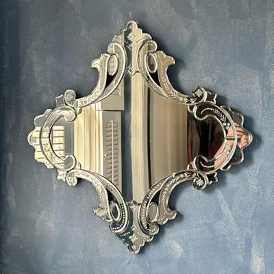 VINTAGE VENETIAN MIRROR | l. 27 x w. 27 in