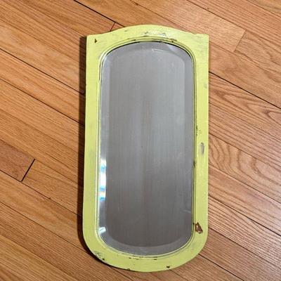 (1PC) VINTAGE MIRROR | Painted Lime Green Rectangular Mirror