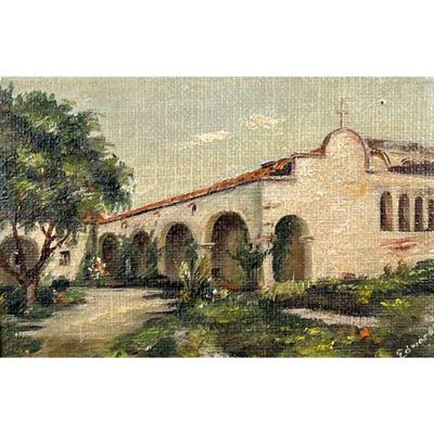 MISSION OIL PAINTING | Oil on canvas board, signed lower right â€œEdwardsâ€