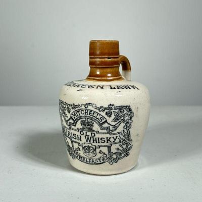 CRUISKEEN LAWN WHISKEY STONEWARE BOTTLE | Of small size: Mitchellâ€™s Old Irish Whiskey Belfast, Cruiskeen Lawn; with Liverpool pottery...