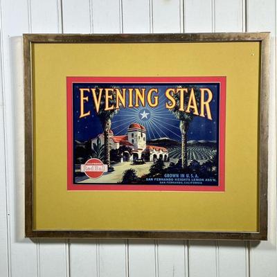 FRAMED FRUIT LABEL | Evening star lemons fruit label