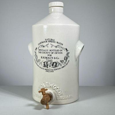 â€œAPPLEWOODâ€ ENGLISH STONEWARE WATER COOLER | NATURAL DARTMOOR SPRING WATER SPECIALLY BOTTLED IN THE COUNTY OF DEVON R.H.MACY & Co