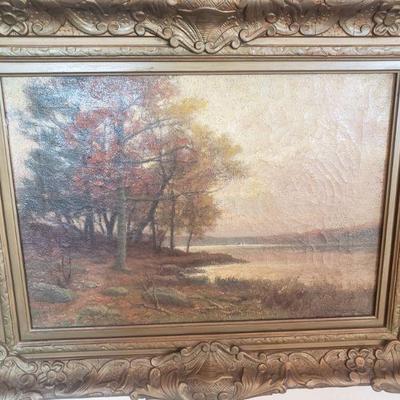W. C. Fitler  Hudson River Artist "Lake in Autumn"