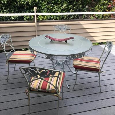 Vintage metal tables and chairs, patio set