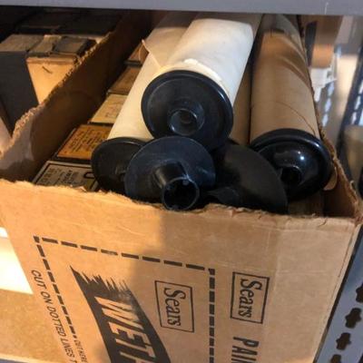 Lots of music rolls for a player piano 
We also have a beautiful player piano