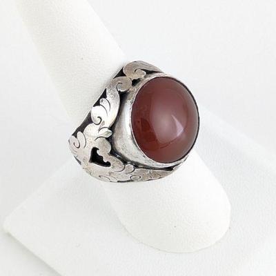 Suarti Indonesia Sterling Silver & Carnelian Ring