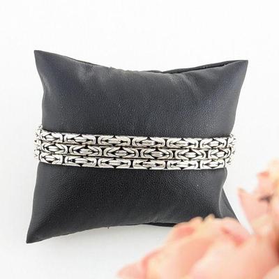 Suarti Indonesia Sterling Silver Byzantine Chain Bracelet