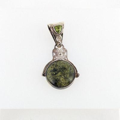 Sajen Sterling Silver Russian Serpentine & Peridot Pendant