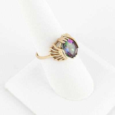 Jam Creations 10K Yellow Gold Mystic Topaz Ring