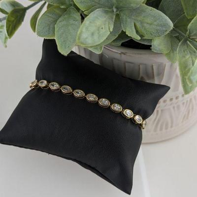 10K Yellow Gold & CZ Tennis Bracelet