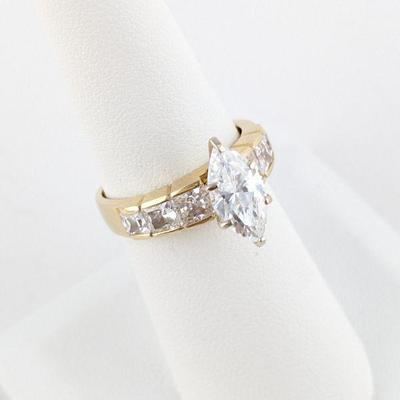 14K Yellow Gold & CZ Ring