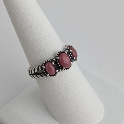 American West by Relios Inc. Carolyn Pollack Sterling Silver & Rhodonite Ring