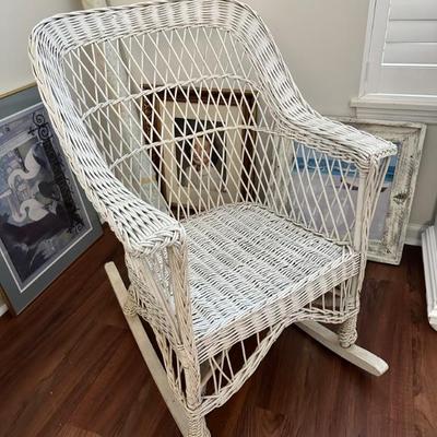 Vintage Bar harbor wicker rocker 