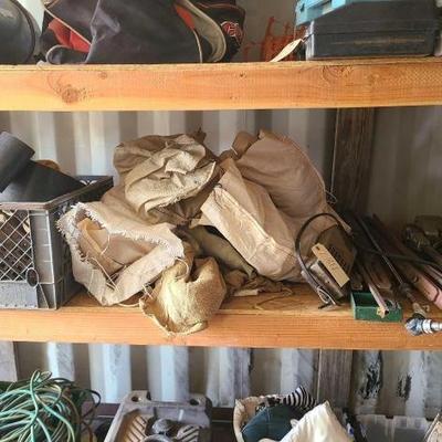 #2816 â€¢ Chain Pul-Lift Hoist, Tarps, Metal Pistol Nozzles
