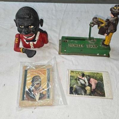 #2106 â€¢ (2) Vintage Money Banks and Funny Jokes and Funny Stories
