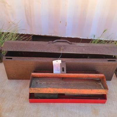 #2590 â€¢ Metal Tool Box with (2) Tool Trays
