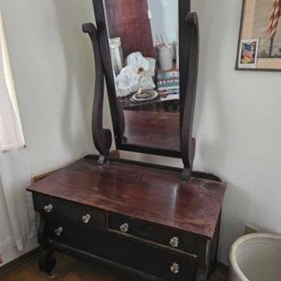 #3060 â€¢ Wooden Dresser with Mirror
