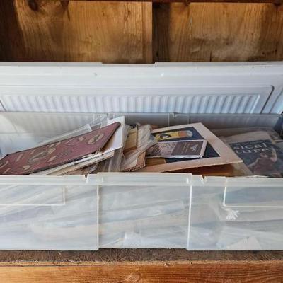 #1950 â€¢ Lewis Lye Cardboard Sign, Magazines, Advertisements and More with Tote
