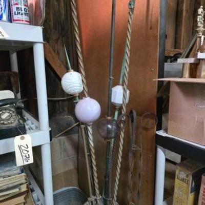 #2092 â€¢ 6 Lighting Rod Posts and Bulbs
