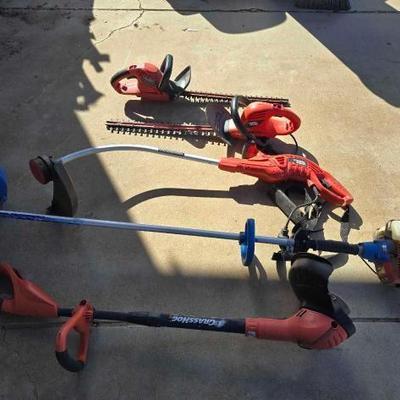 #2516 â€¢ (3) Weed Whackers and (2) Hedge Trimmers
