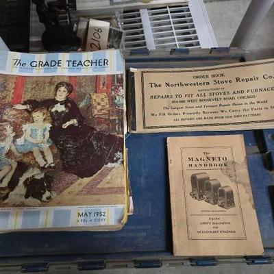 #2086 â€¢ The Grade Teacher Magazine Magneto Handbook and Notthern West Stove repair Order Book
