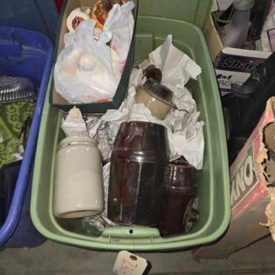 #2365 â€¢ Stoneware Canning Jars, Platters, Halloween Decorations
