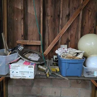 #2400 â€¢ Landscape Lights, Lanterns, Burlap Potato Sacks
