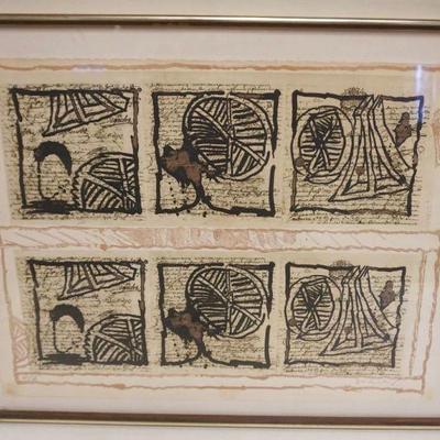 1137	FRAMED & NUMBERED ARTIST SIGNED FRENCH MODERN PRINT, 42/65, APPROXIMATELY 24 IN X 30 IN OVERALL
