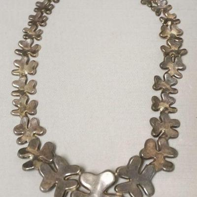 1247	STERLING SILVER 4 LEAF CLOVER NECKLACE, APPROXIMATELY 15 IN LONG, 1.42 TOZ
