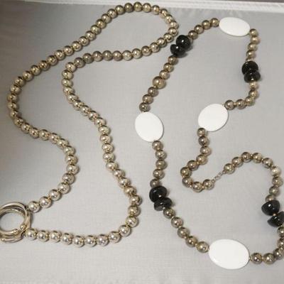 1263	2 BEAUTIFUL METAL BEADED NECKLACES, EACH APPROXIMATELY 36 IN L
