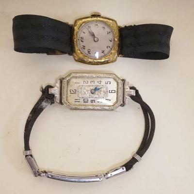 1233	2 VINTAGE LADIES WATCHES, ONE  MISSING BEZEL

