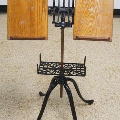 1159	ANTIQUE FANCY VICTORIAN CAST IRON ADJUSTABLE DICTIONARY BOOK STAND, APPROXIMATELY 39 IN HIGH
