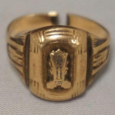 1273	BALFOUR '46 SCHOOL RING MARKED 10K, RING SPLIT, SIZE 6 1/2, 2.97 DWT

