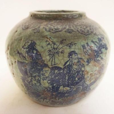 1121	ANTIQUE STONEWARE JAR/VASE, APPROXIMATELY 9 IN H

