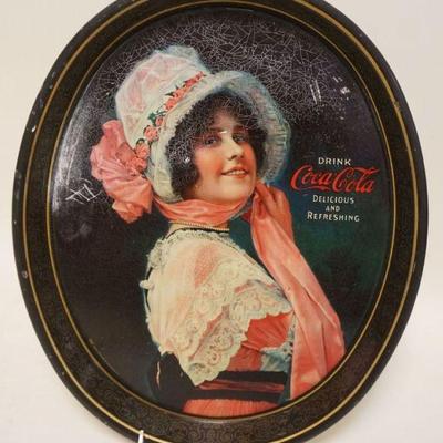 1119	ANTIQUE COCA-COLA TRAY, DRINK COCA-COLA, TRAY MARKED PASSAIC METAL WARE CO, PASSAIC NJ, STELAD SIGNS, APPROXIMATELY 12 1/2 IN X 15...