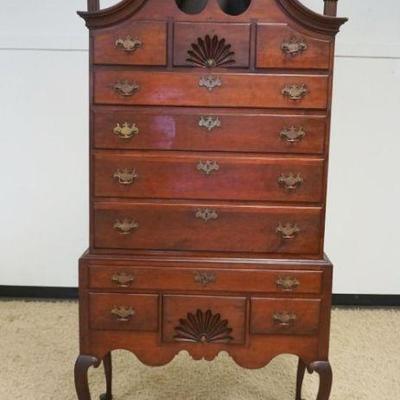 1182	ANITQUE CENTENNIAL AMERICAN CHERRY HIGHBOY, BONNET TOP, APPROXIMATELY 41 IN X 20 IN X 84 IN HIGH
