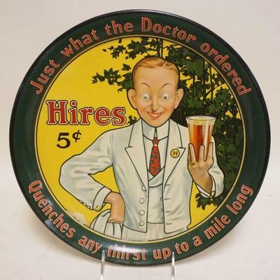 1115	ANTIQUE 1914 TIN HIRES ROOT BEER TRAY *JUST WHAT THE DOCTOR ORDERED* 5 CENT, APPROXIMATELY 13 1/4 IN
