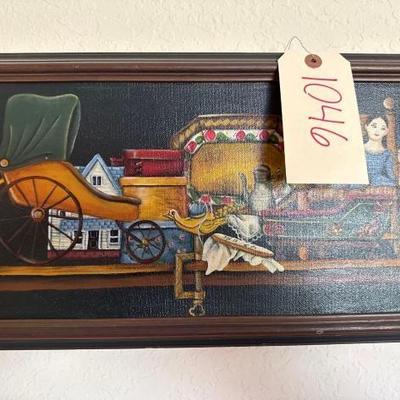#1046 â€¢ Framed Painting Signed Sue 87
