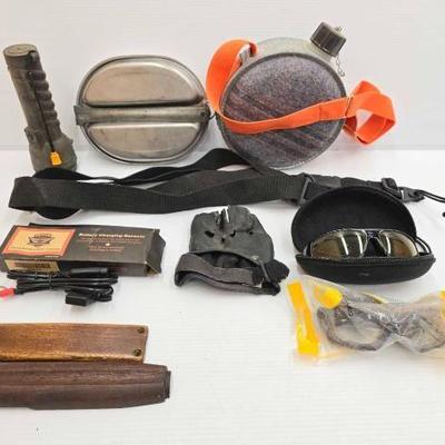 #1712 â€¢ Canteen, 1944 Mess Kit, Flashlight
