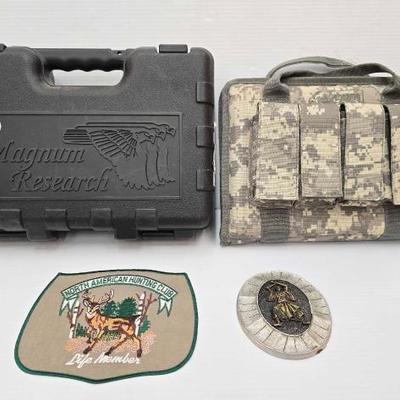 #1928 â€¢ (2) Pistol Cases, Patch, Crest
