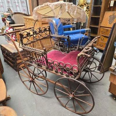 #2052 â€¢ Antique Baby Carriage with Umbrella
