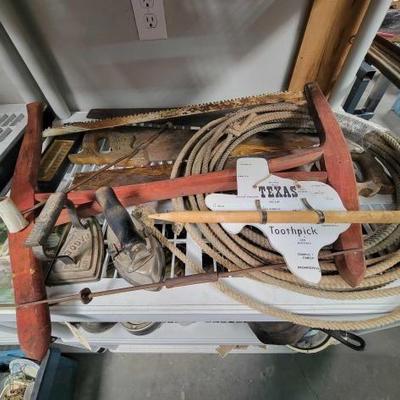 #2242 â€¢ (10) Antique Hand Tools and Laso
