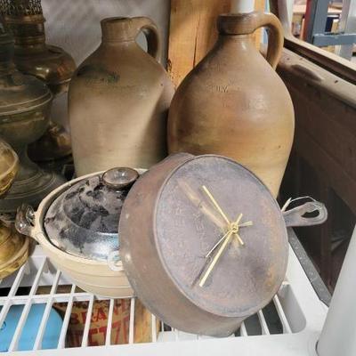 #2246 â€¢ (2) Crocks, Pot, and Pan Clock
