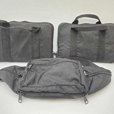 #1948 â€¢ De Santis Pistol Hip Pack, (2) Pistol Cases
