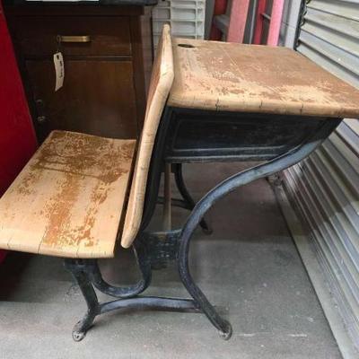 #2056 â€¢ Antique Children's School Desk
