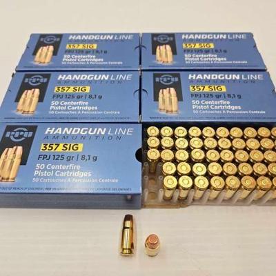 #1504 â€¢ (250) Rounds PPU .357 SIG Ammo
