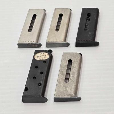 #1638 â€¢ (5) 6rd Magazines .25 Auto
